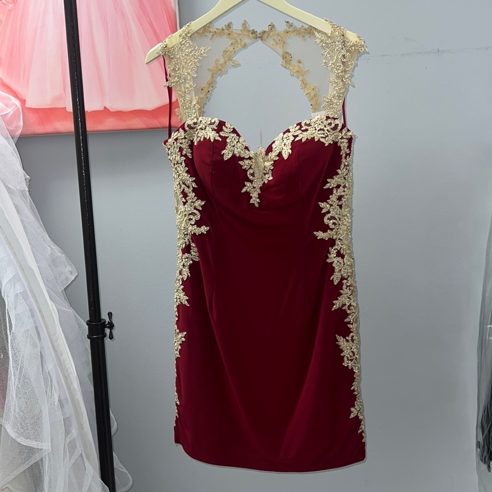Burgundy mini dress